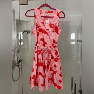 J. Crew Faux Wrap Sleeveless Tiered Mini Dress in Cool Pink New Size 4